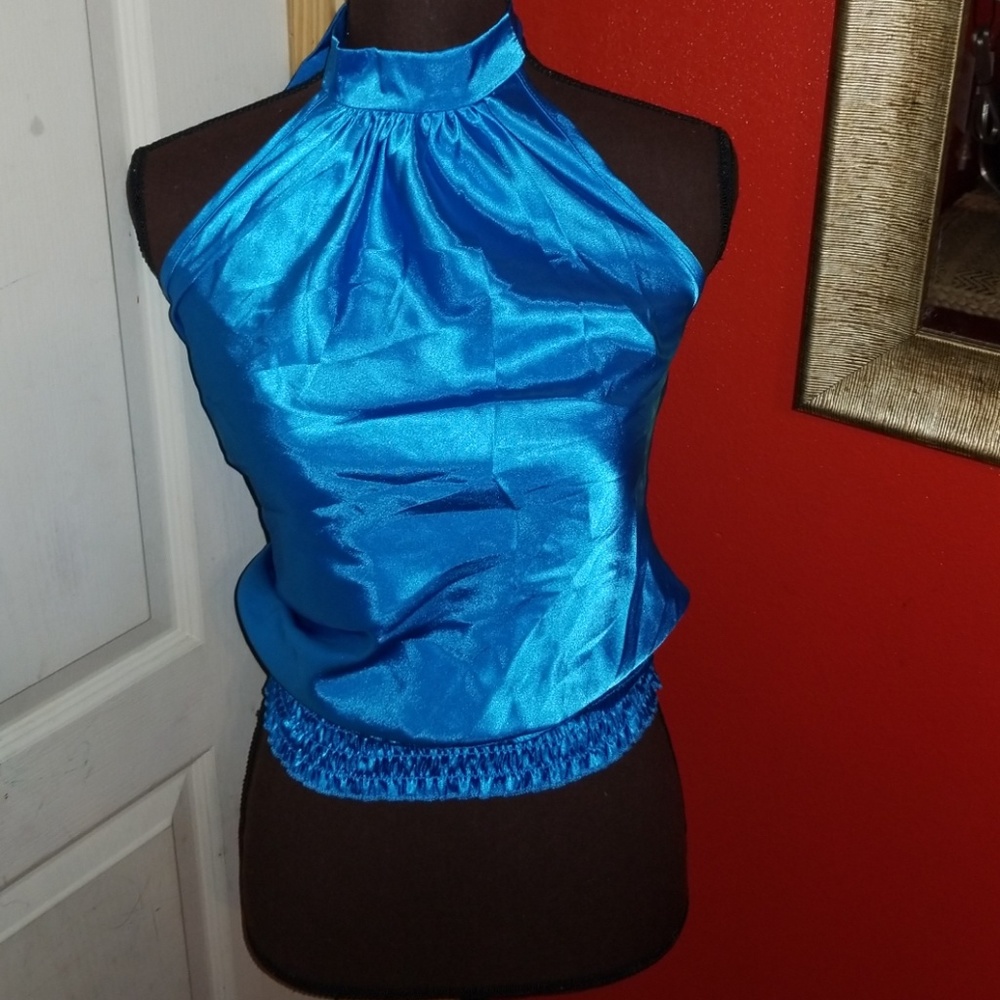 (2 for $10)Size M blue, halter top